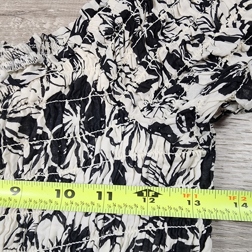 AMERICAN EAGLE Tropical Floral Hibiscus Tiered Shortsleeve Dress Medium - Picture 11 of 14
